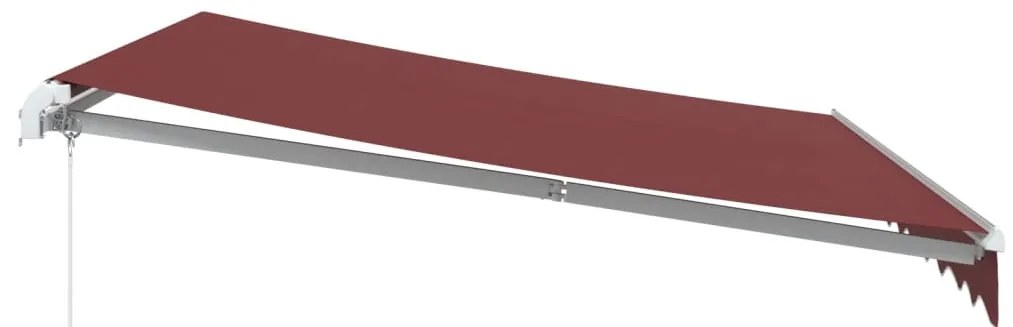 Toldo retrátil manual com luz LED 300x250 cm bordô