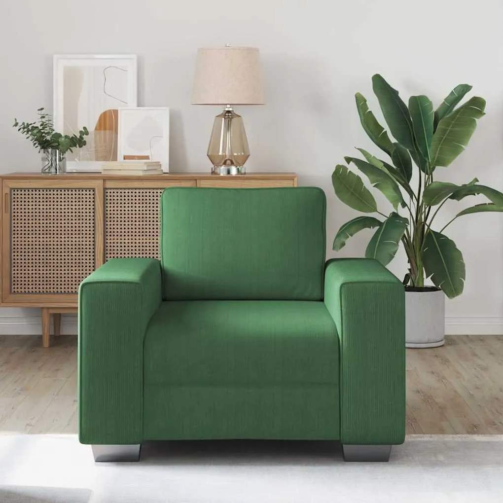 Poltrona 60 cm tecido corduroy verde selva