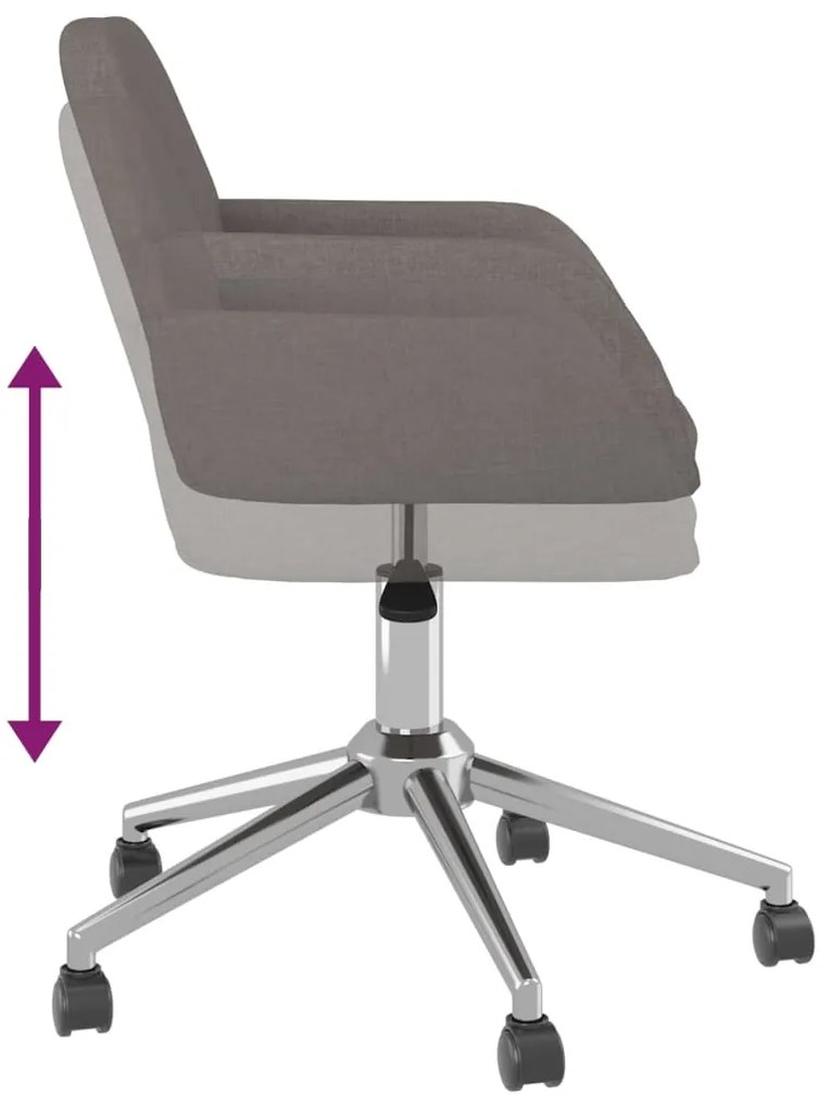 Cadeiras de jantar giratórias 2 pcs tecido cinzento-escuro