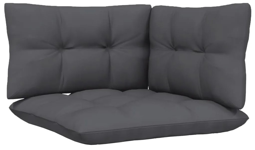 9 pcs conj. lounge de jardim com almofadões antracite pinho