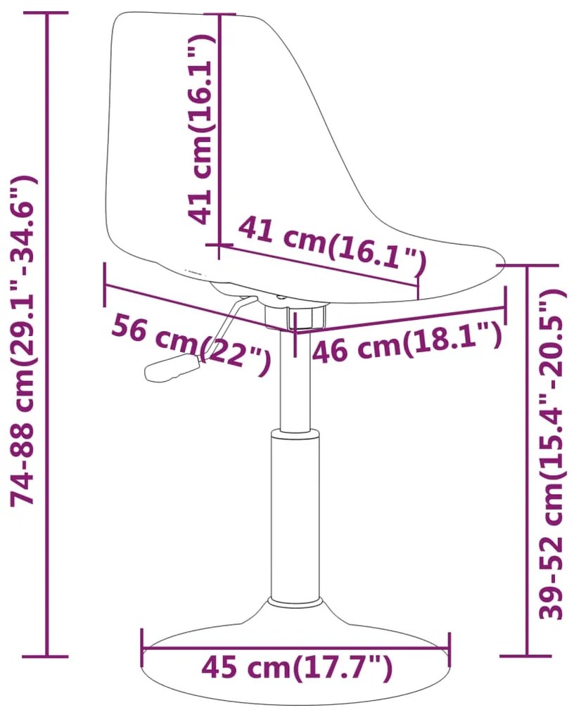 Cadeiras de jantar giratórias 4 pcs PP cinzento