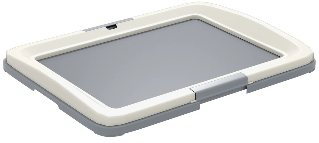 PawHut Tabuleiro para Resguardos de Cães Sanita para Cães com Bandeja para Treino em Exterior e Interior 63x48,5x6 cm Cinza