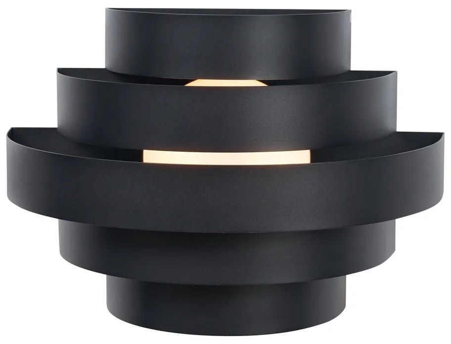 Candeeiro de parede moderno preto com LED regulável em 3 níveis - Lines Moderno