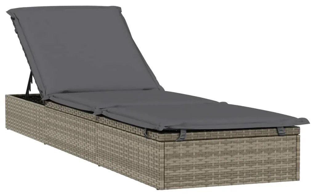 Espreguiçadeira com mesa vime PE cinza