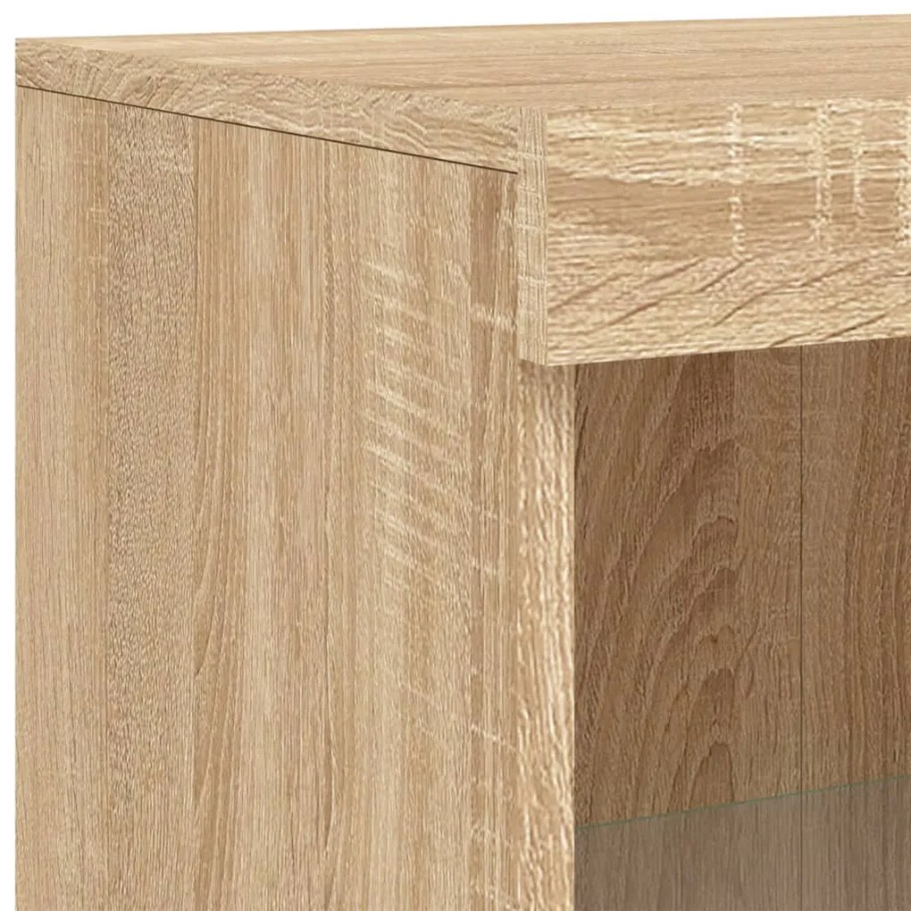 Aparador com luzes LED 162x37x100 cm carvalho sonoma