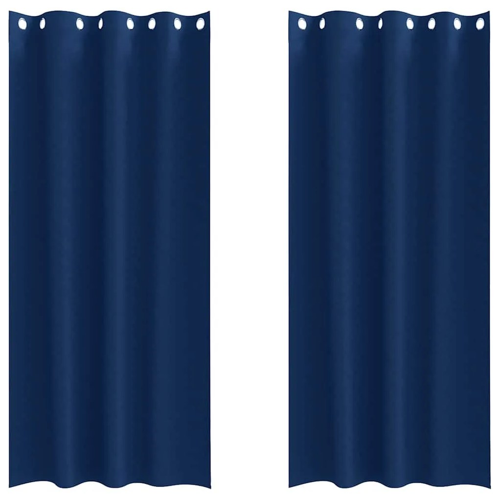 Cortinas com cortinas 2 pcs Azul escuro 260 x 140 cm Poliéster