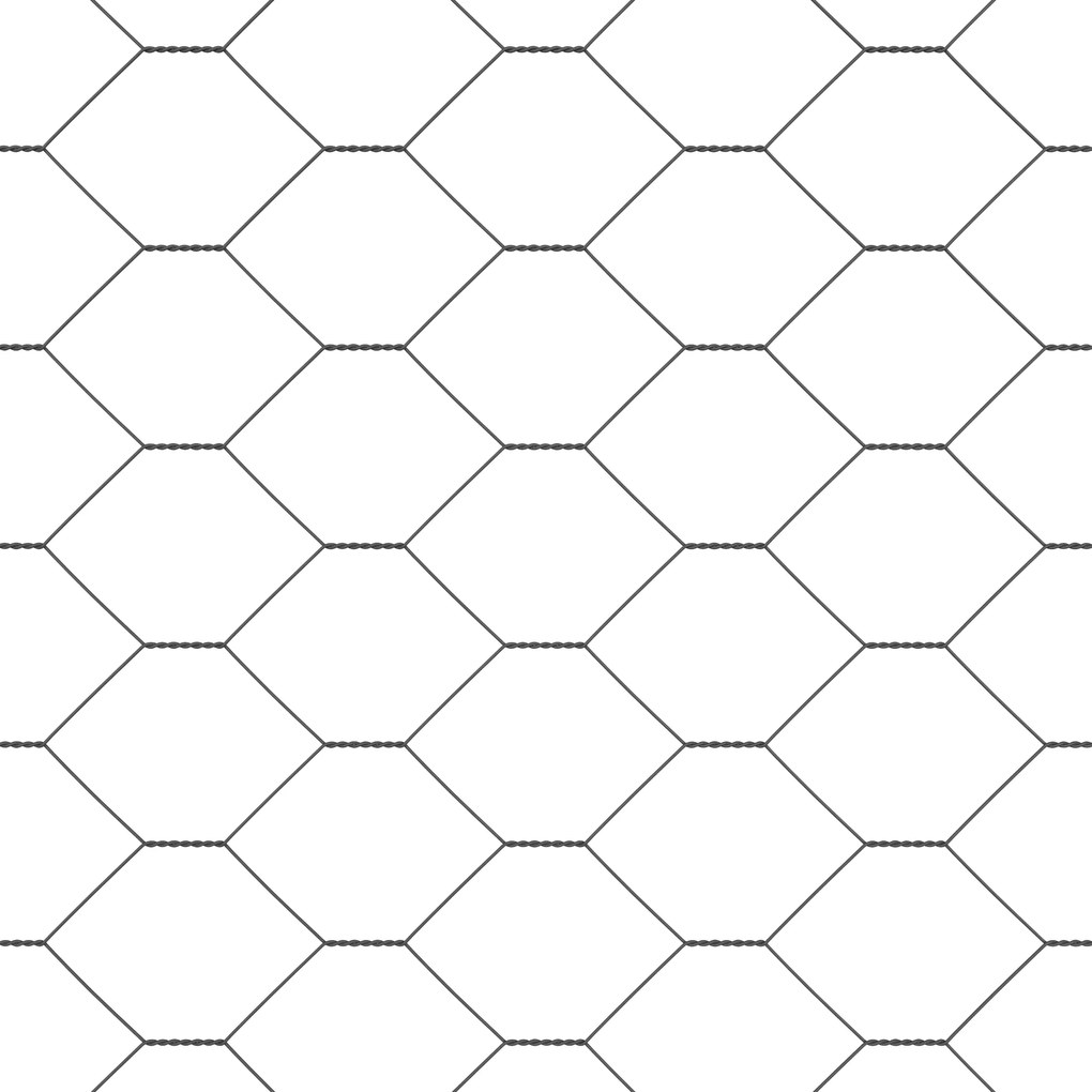 Cerca Hexagonal vidaXL Cinza 1,5x50 m Aço, Postes de Cerca vidaXL com