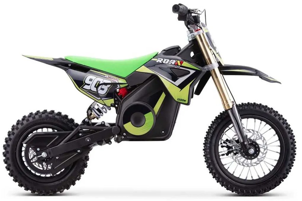 Mini moto elétrica para crianças MINICROSS 1100W Roan 903 motor eléctrico Brush 12/10" Verde