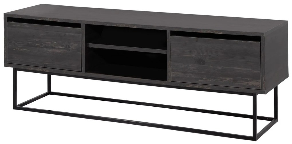 Móvel TV Escape – Castanho Escuro e Preto – 140 cm x 50 cm x 40 cm
