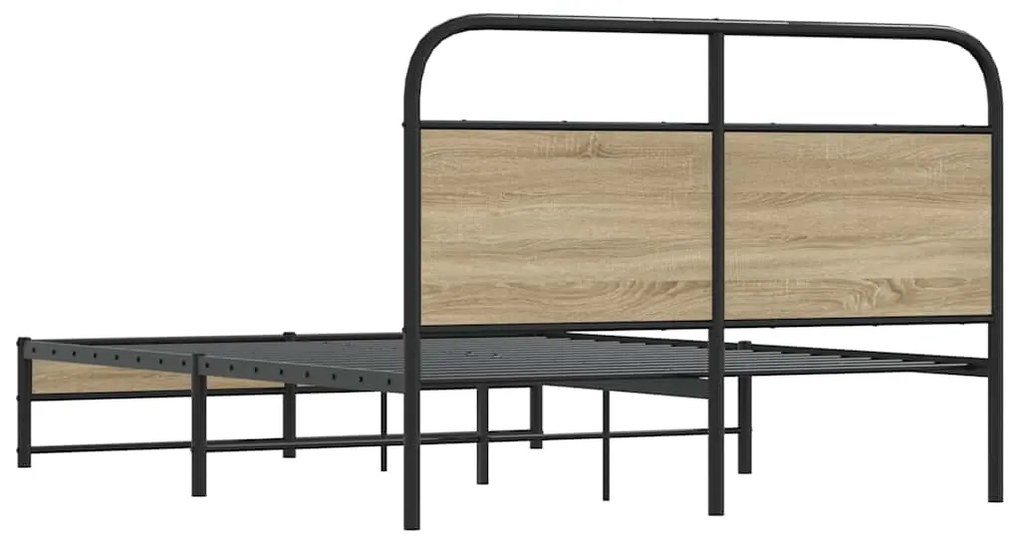 Estrutura de cama 135x190 cm derivados madeira carvalho fumado