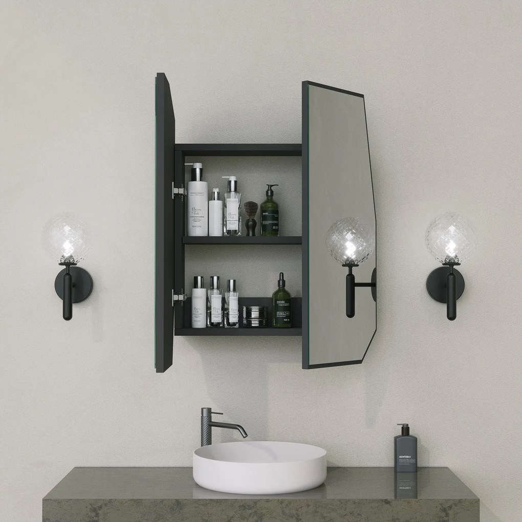 Armário de Casa de Banho Quartz – Preto – 12x45x50 cm