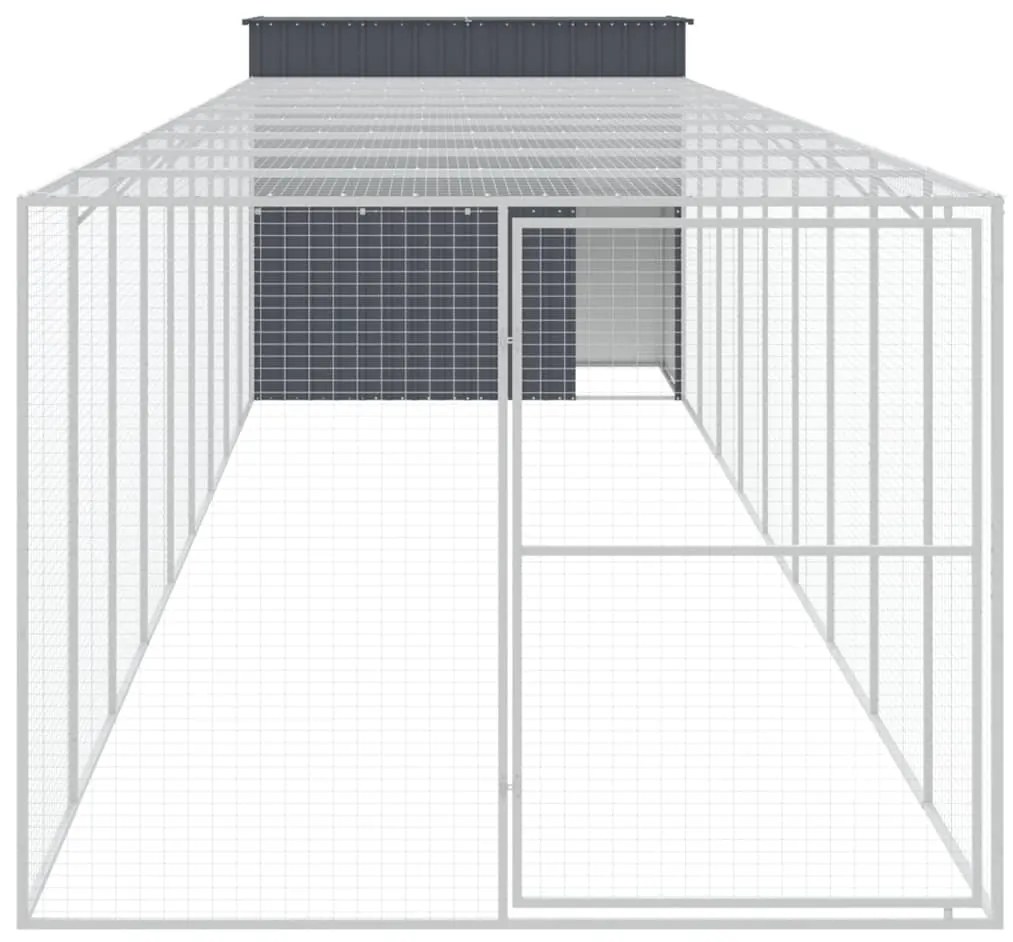 Casota p/ cães c/ parque 214x1069x181cm aço galvaniz. antracite