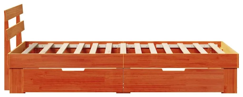 Estrutura da Cama Castanho-mel 80 x 200 cm Madeira de Pinheiro