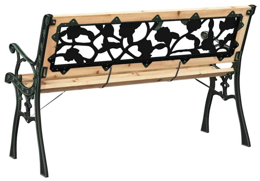 Banco de Jardim vidaXL com Encosto em Padrão de Rosas 116 cm Madeira