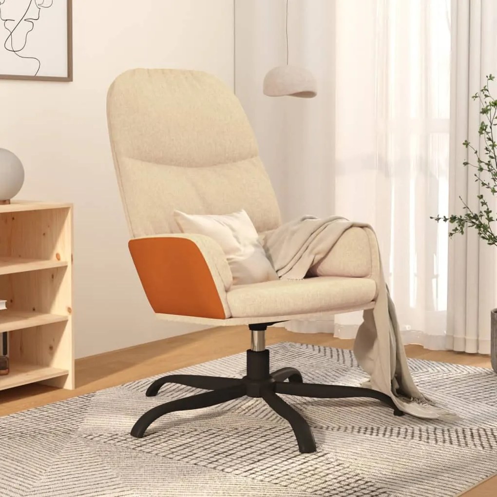 vidaXL Cadeira de descanso tecido cor creme