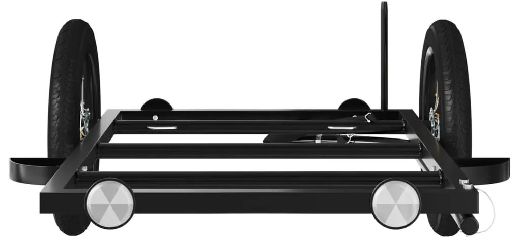 Reboque para bicicleta 122x53x28 cm ferro preto