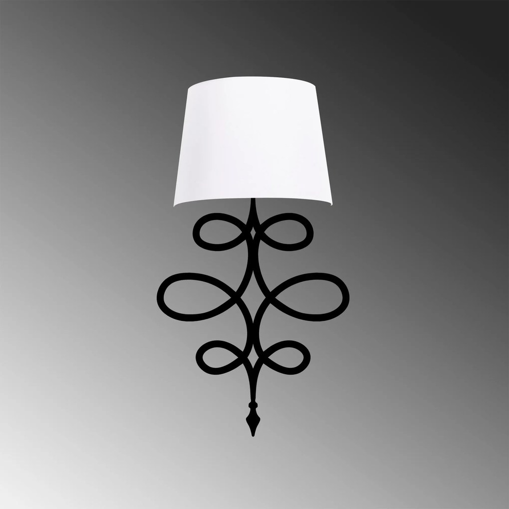 Candeeiro de Parede Asaf – Branco e Preto – 15 x 28 cm