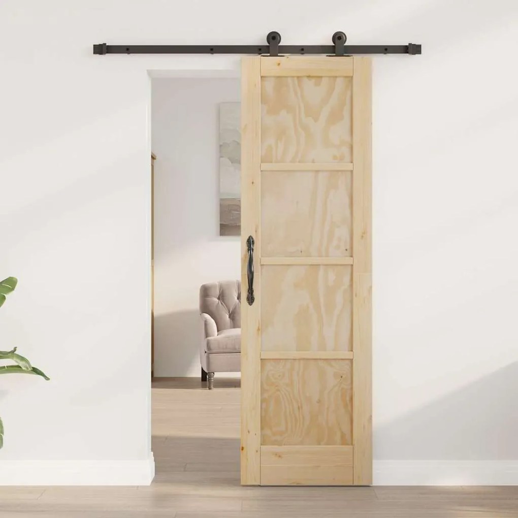 Porta Deslizante vidaXL com Conjunto de Hardware 'ORKDAL'Madeira Sólid
