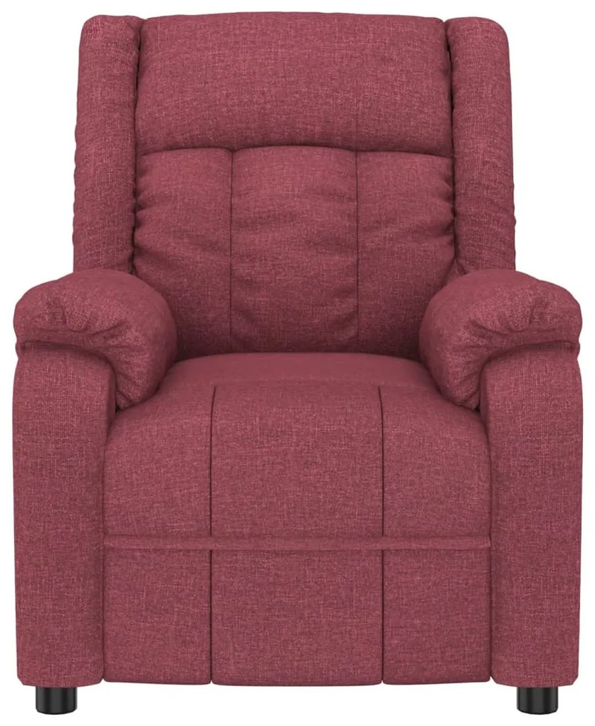 Poltrona elétrica reclinável tecido vermelho tinto