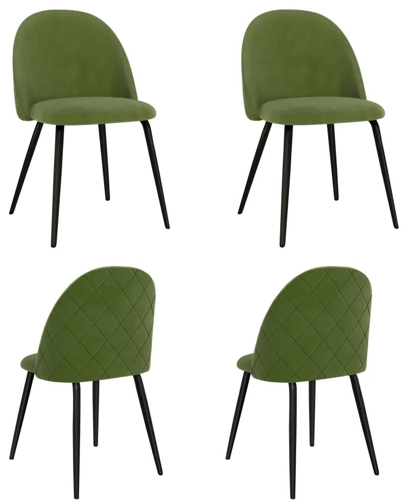 320423 vidaXL Cadeiras de jantar 4 pcs tecido verde