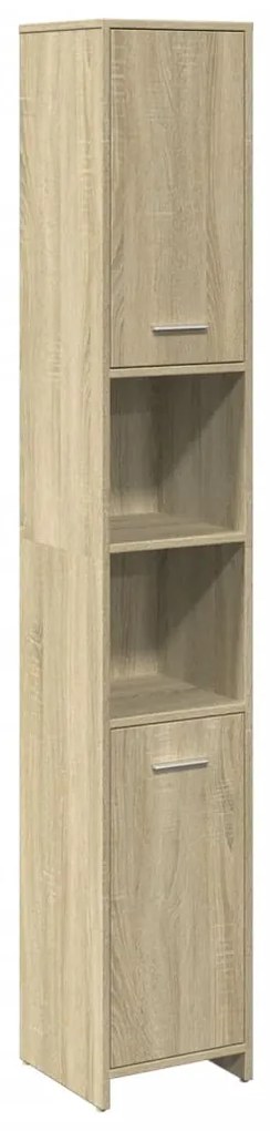4 pcs conj. móveis casa banho derivados madeira carvalho sonoma