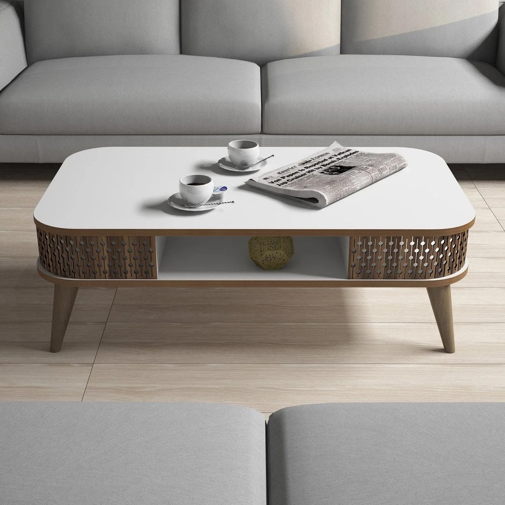 Mesa de Centro Eylül – Branco – 105x34,6x60 cm