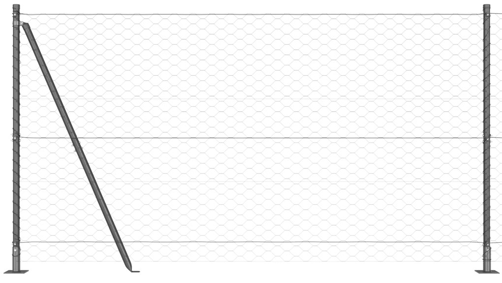 Cerca Hexagonal Cinza 1,2x100 m Aço