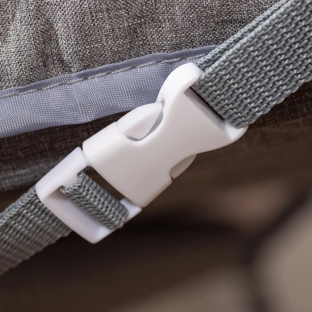 HOMCOM Berço de Bebé 2 em 1 Berço de Viagem Dobrável com Altura e Pés Ajustável em 5 Níveis Bolsa de Transporte até 9kg 86x50x83cm Cinza