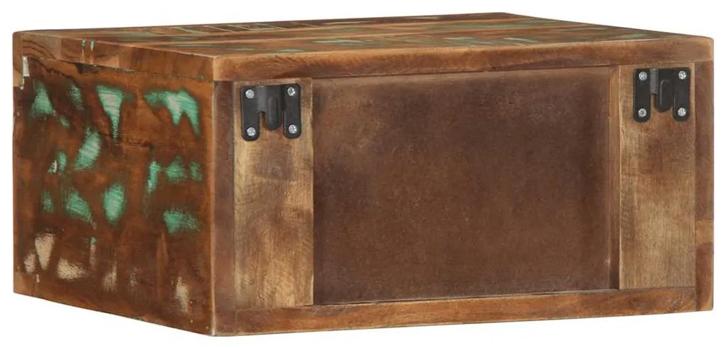 Mesa de cabeceira de parede madeira recuperada maciça