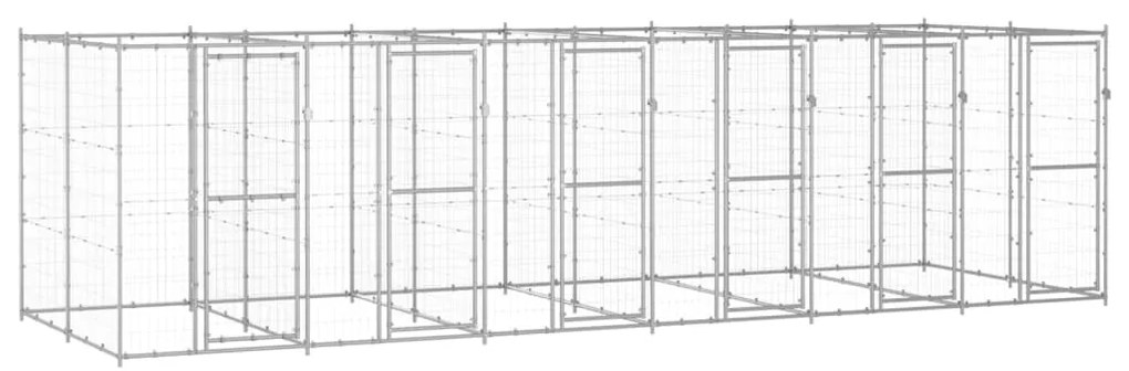 vidaXL Canil de exterior 14,52 m² aço galvanizado