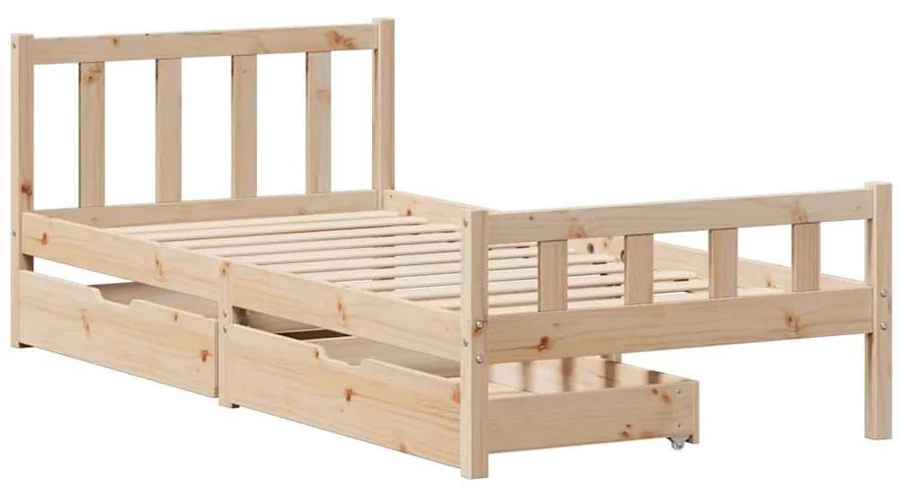 Cama sem colchão 75x190 cm madeira de pinho maciça