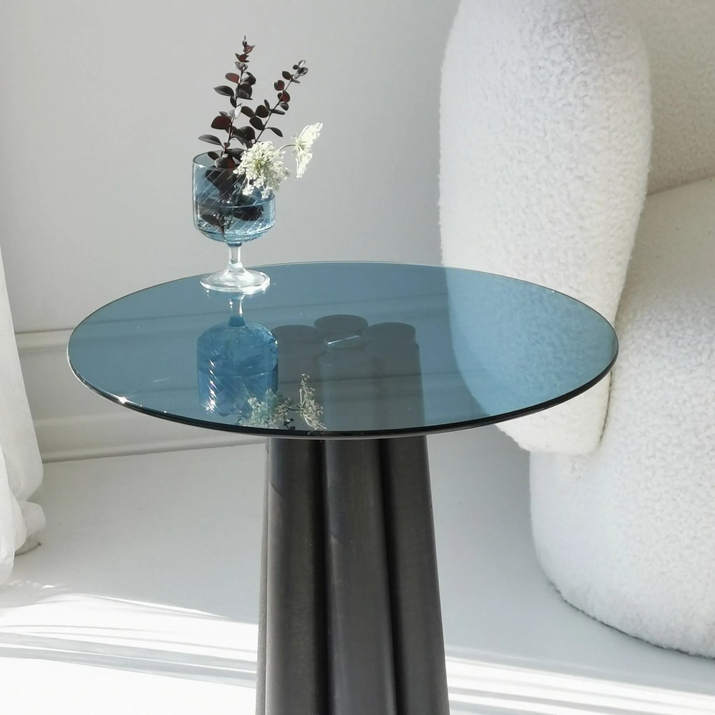 Mesa de Centro Thales – Preto e Azul – 50x50x50 cm