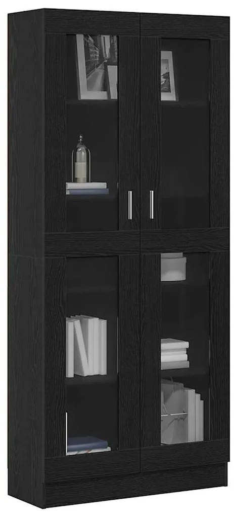 Armários de livros vidaXL 2 unidades Carvalho Preto 82,5x30,5x185 cm M