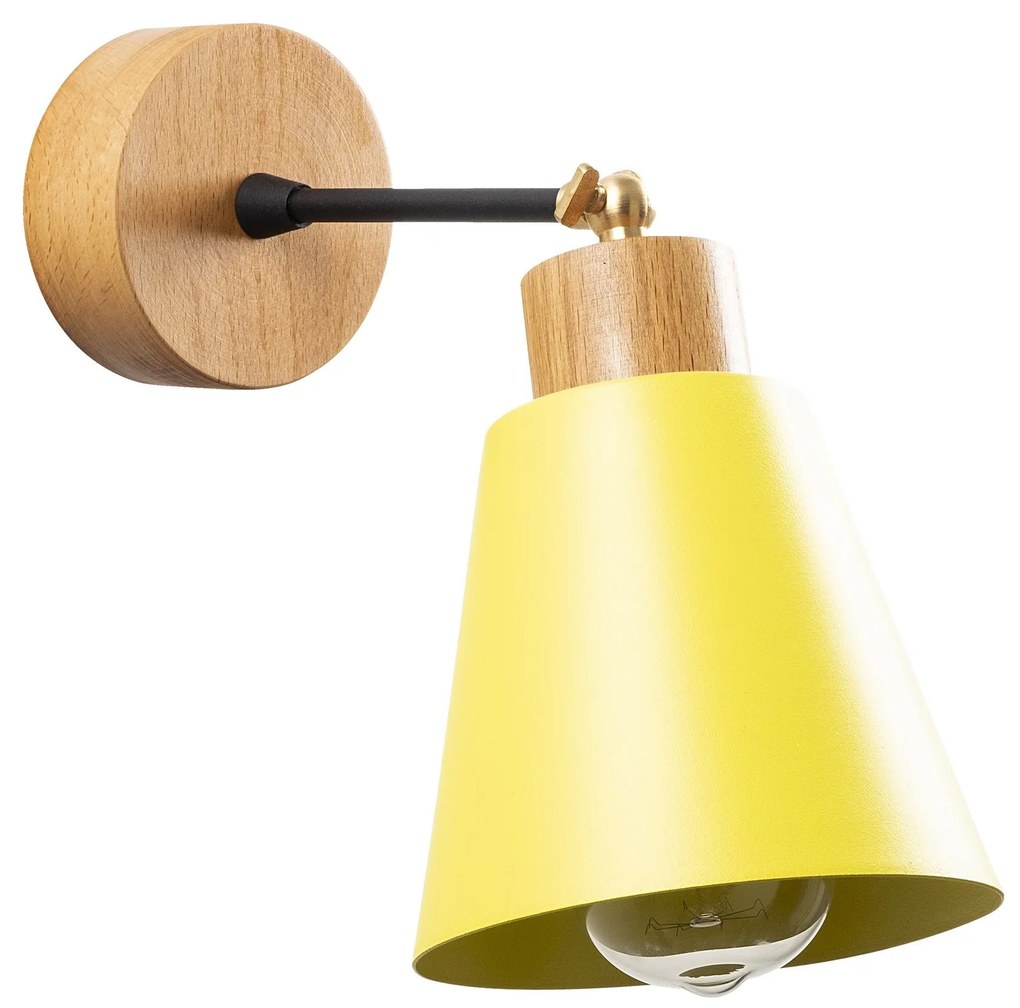 Candeeiro de Parede Manavgat – Amarelo – Diâmetro 14 cm x Altura 25 cm