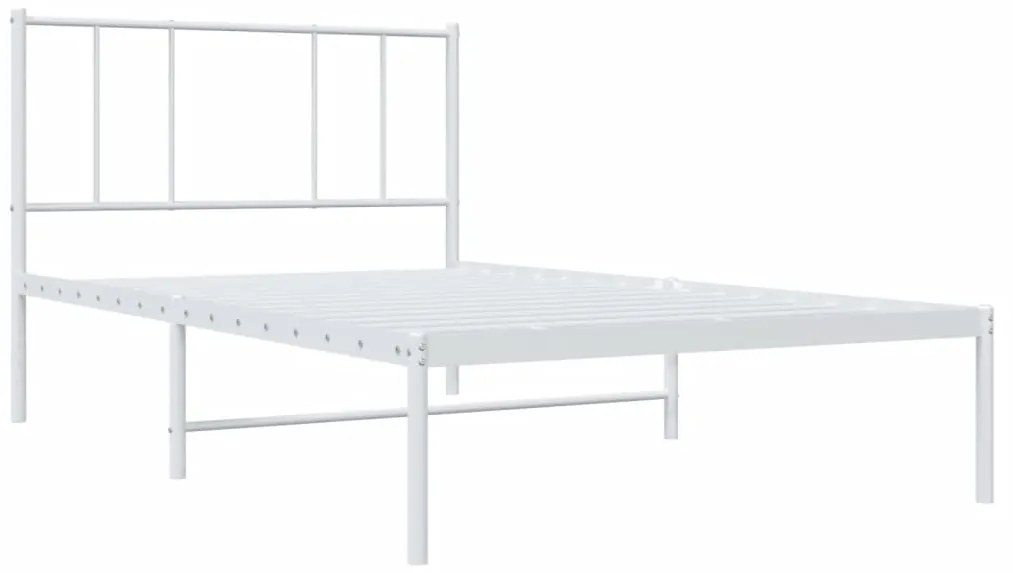 Estrutura de cama com cabeceira 100x190 cm metal branco