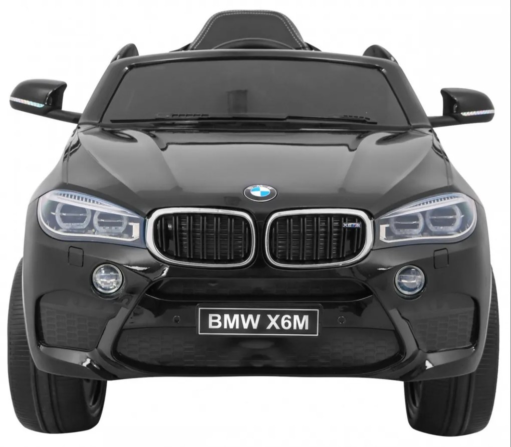 Carro elétrico para Crianças 12V BMW X6M Rodas de EVA, Assento de couro Preto Pintado