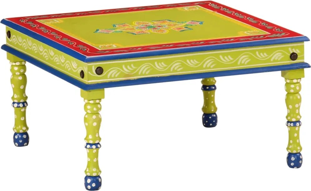Mesa de centro pintada à mão mangueira maciça verde