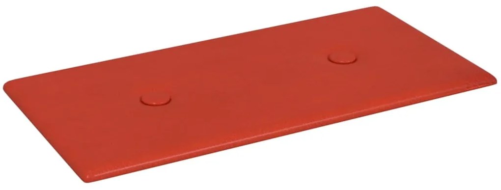 Painel parede 12 pcs 30x15 cm couro artificial 0,54 m² vermelho