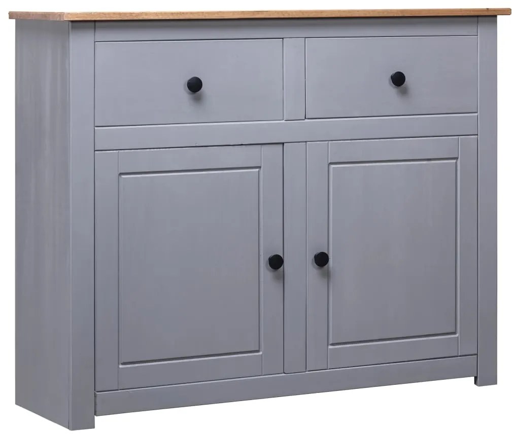 282698 vidaXL Aparador 93x40x80 cm pinho maciço Panama cinzento