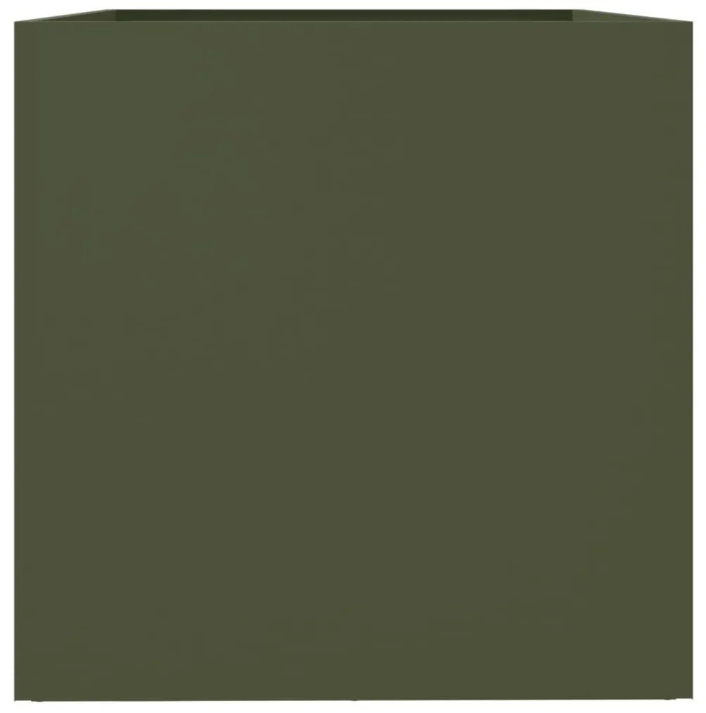 Vaso/floreira 62x47x46 cm aço verde azeitona