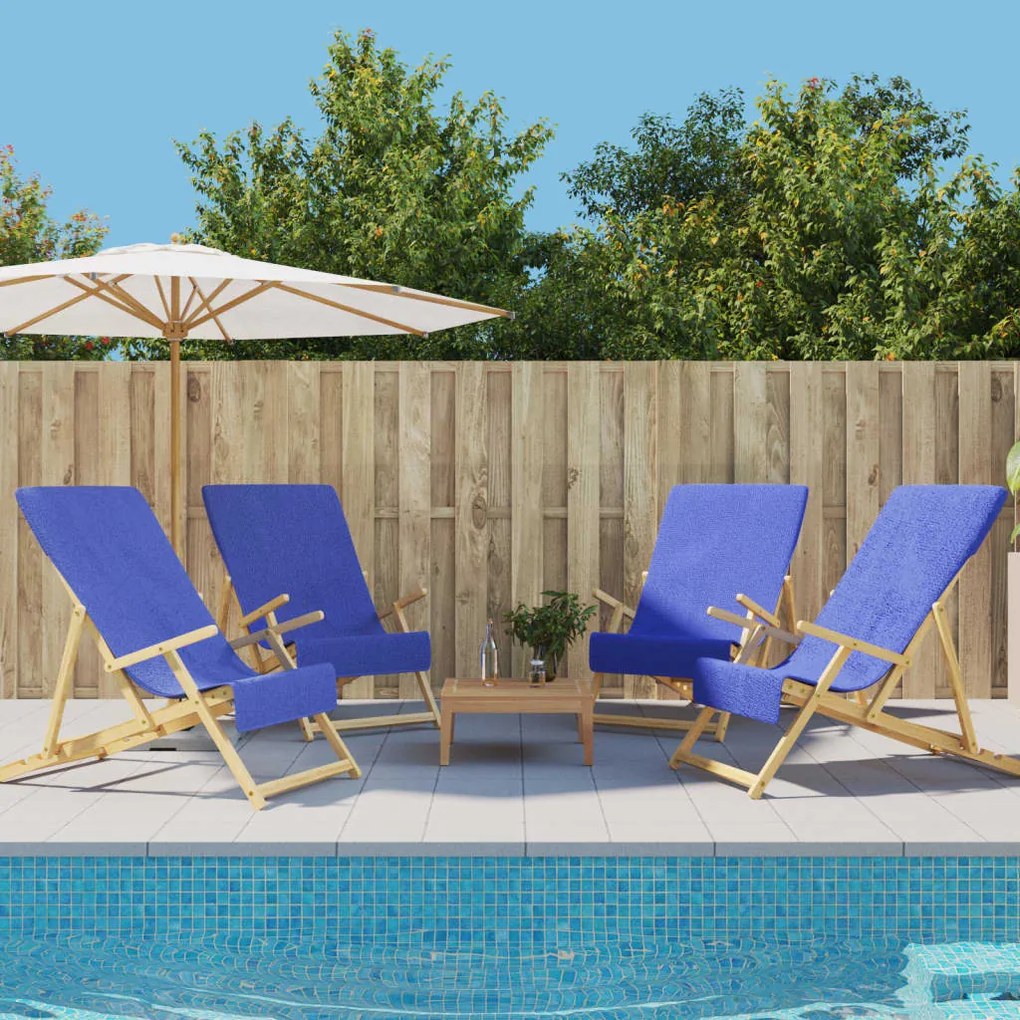 3157058 vidaXL Toalhas de praia 4 pcs 60x135 cm tecido 400 GSM azul royal