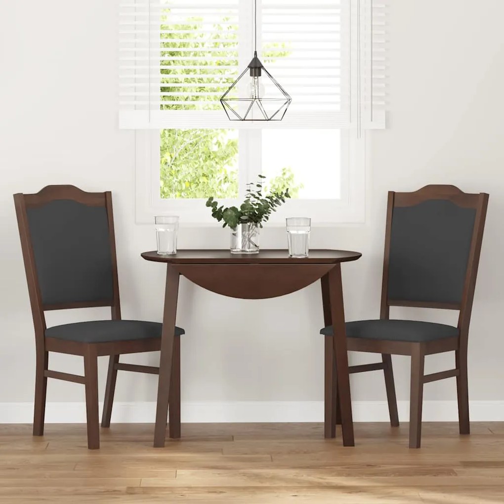 Cadeiras de jantar com almofadões 2 pcs madeira maciça castanho