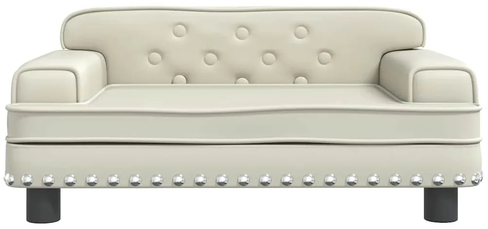 Sofá infantil 70x45x30 cm couro artificial cor creme