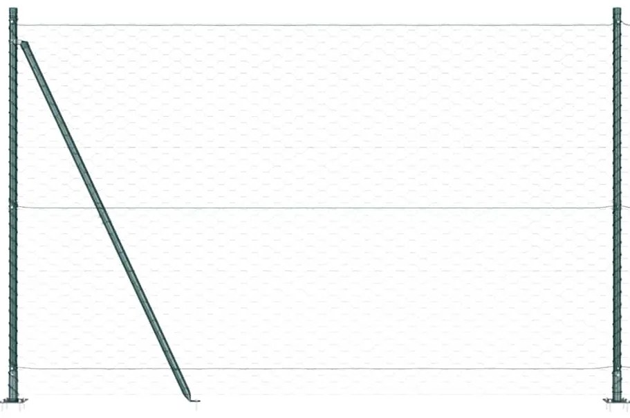 Cerca Hexagonal vidaXL Verde 1,5x10 m Aço