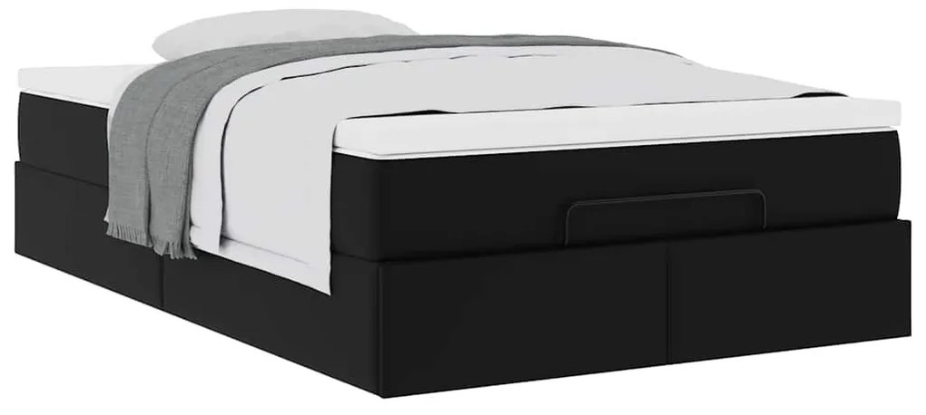 Estrutura de cama otomana com colchão 120x200 cm preta