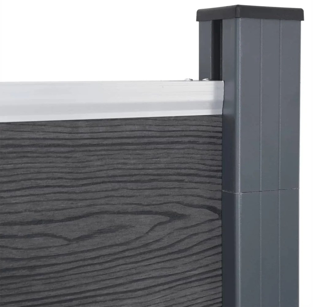 Conjunto de painéis de vedação 353x186 cm WPC cinzento