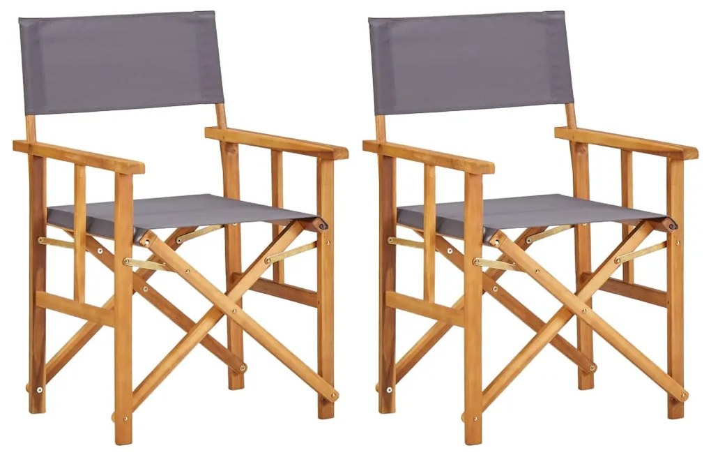 vidaXL Cadeiras de realizador 2 pcs madeira de acácia maciça