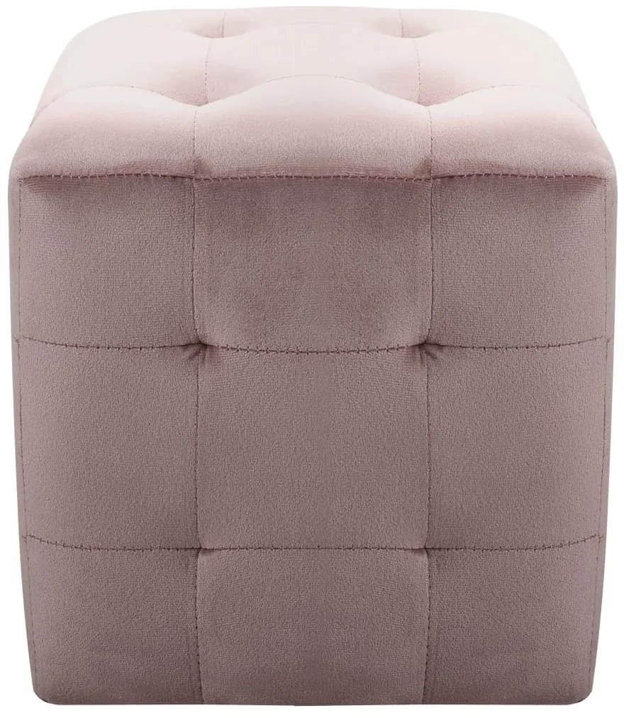 Mesas de cabeceira 2 pcs 30x30x30 cm veludo rosa