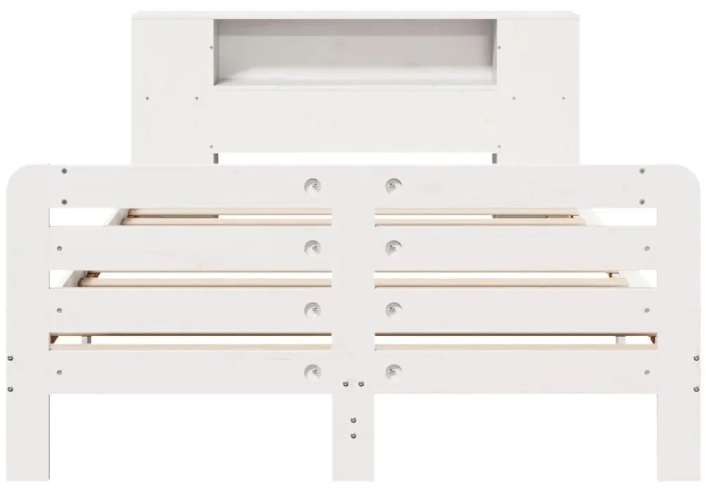 Cama sem colchão 120x190 cm madeira de pinho maciça branco