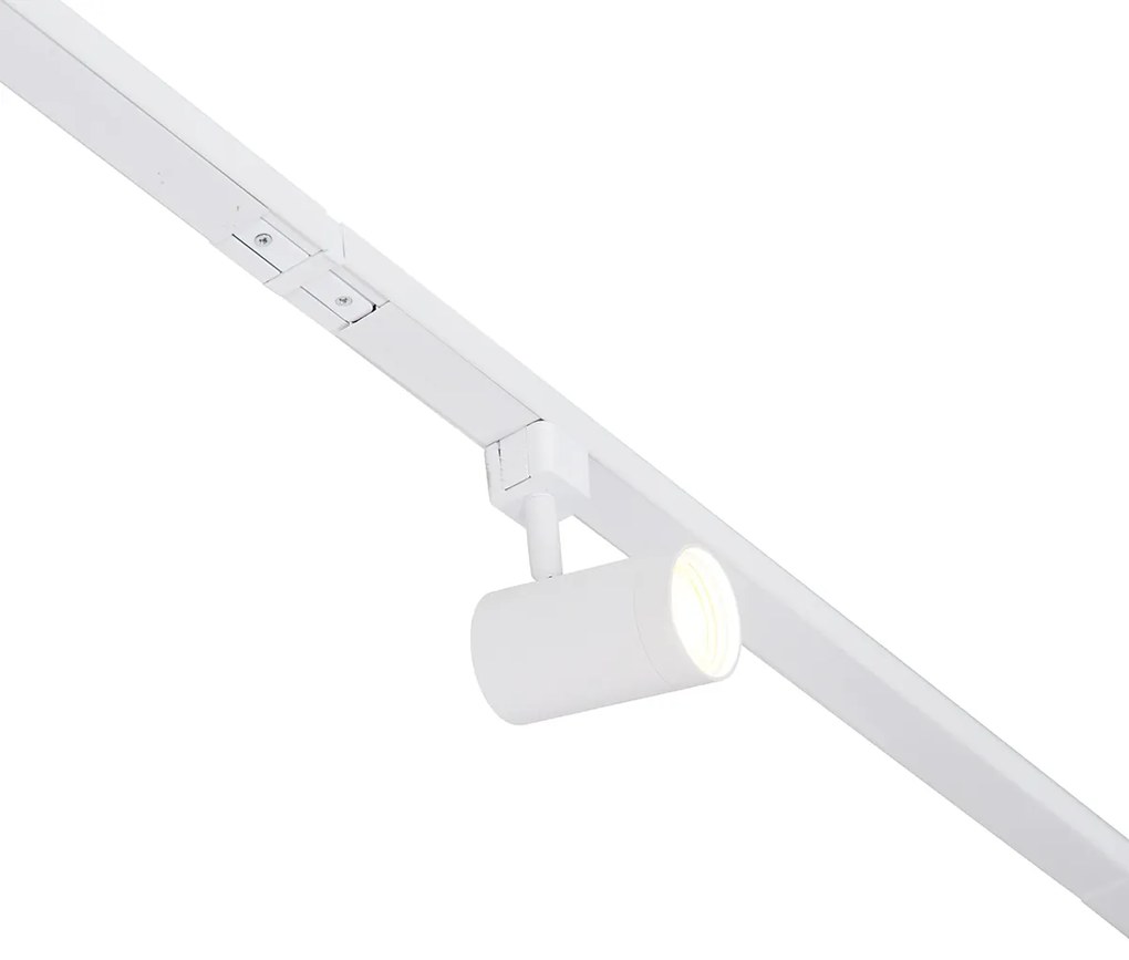 Sistema trilho monofásico com 3 focos e luminárias suspensas branco - Cavalux Jeana Moderno